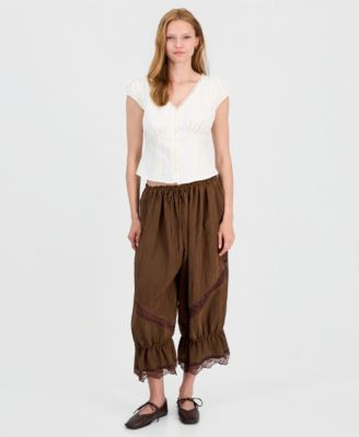 And Now This Women's Lace-Trim Balloon Pants, Macy's Exclusive - Faded Peta | Macy's