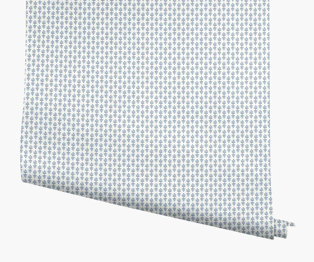 Petal Wallpaper - White & Blue | Rifle Paper Co.