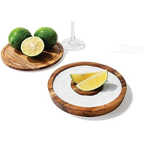 Salt and Sugar Rimmer for Margarita and Cocktail, Wood Bar Glass Rimmer Tray for Drinks, Bartende... | Amazon (US)
