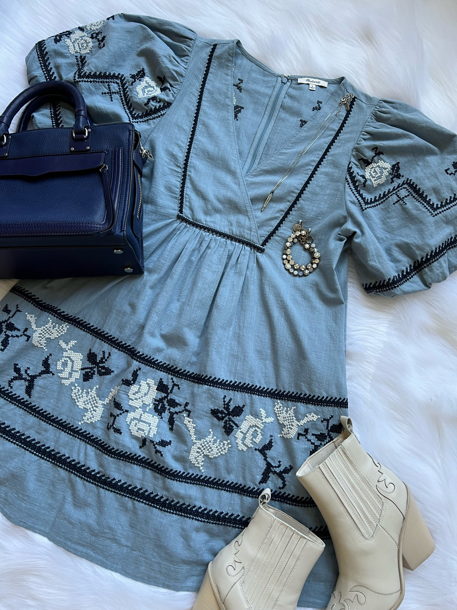 Madewell dress, embroidered dress, blue sun dress, Steve Madden bootie, western bootie

#LTKshoecrush #LTKFind #LTKstyletip