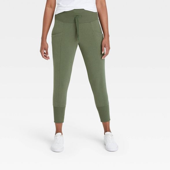 Women's High-Rise Ribbed Joggers 25.5" - All in Motion™ | Target
