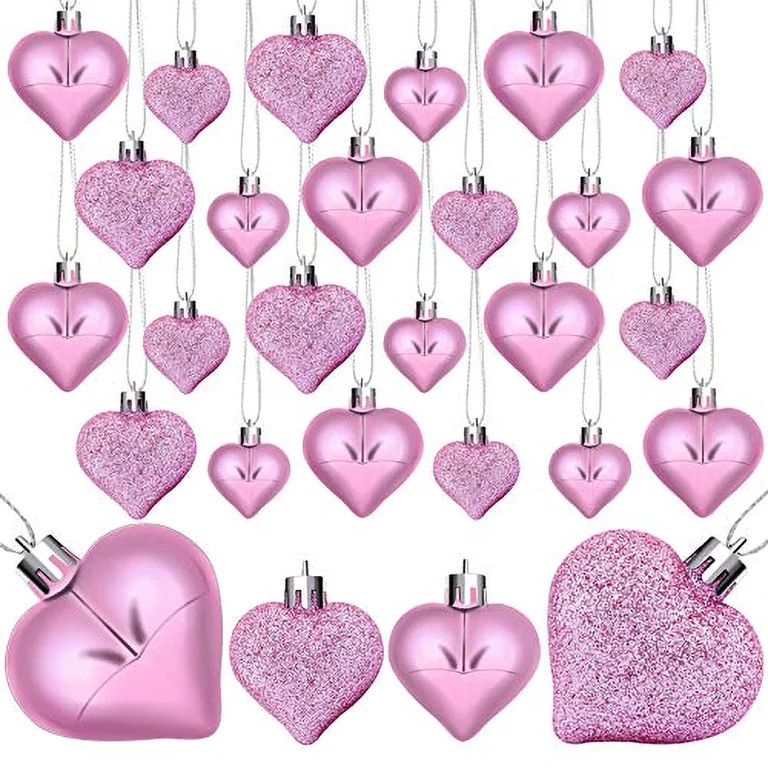 Valentine's Day Heart Ornaments, Valentine's Day Decoration Heart-Shaped Baubles Hanging Balls fo... | Walmart (US)