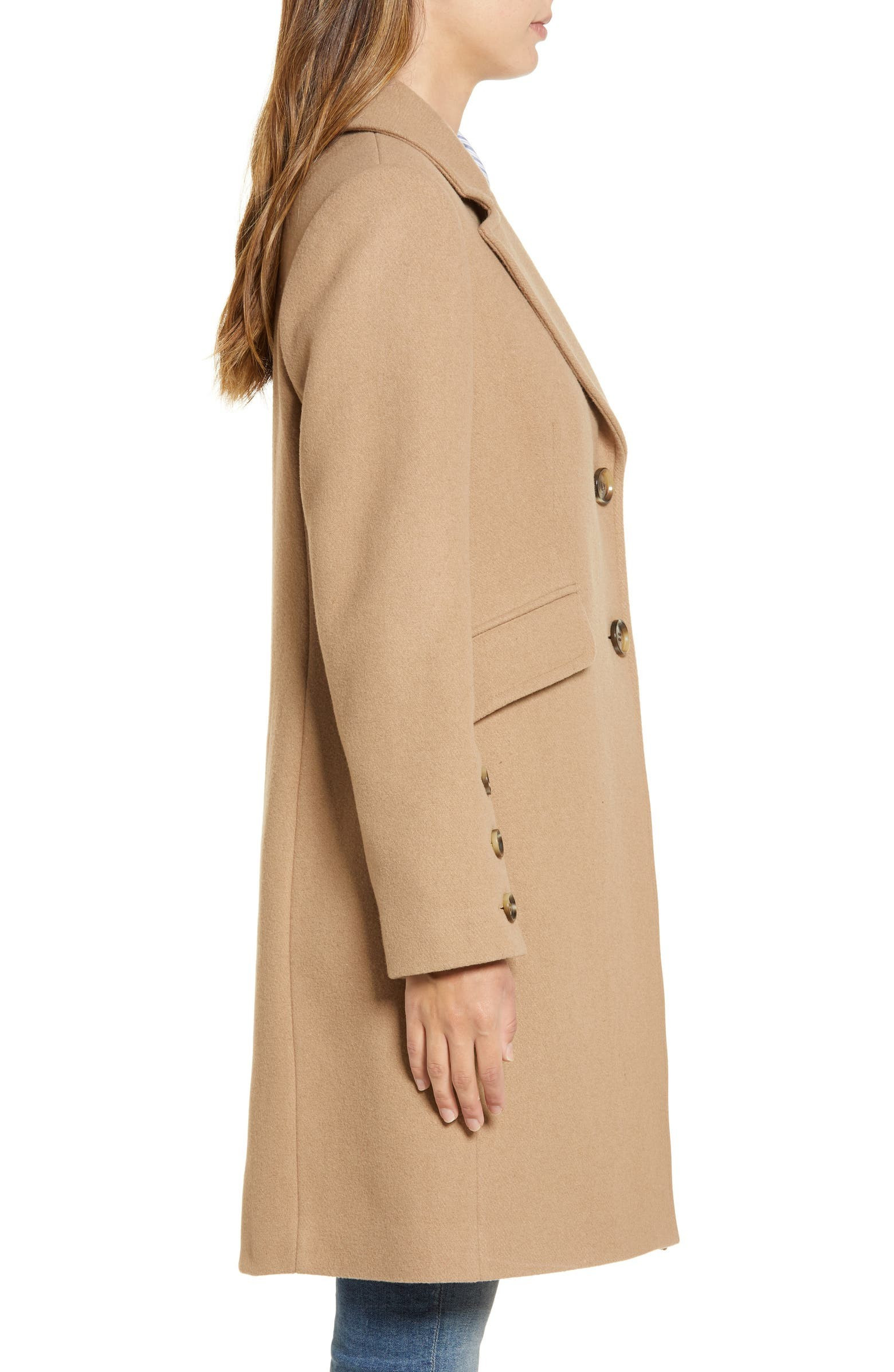 Notched Collar Wool Blend Coat | Nordstrom