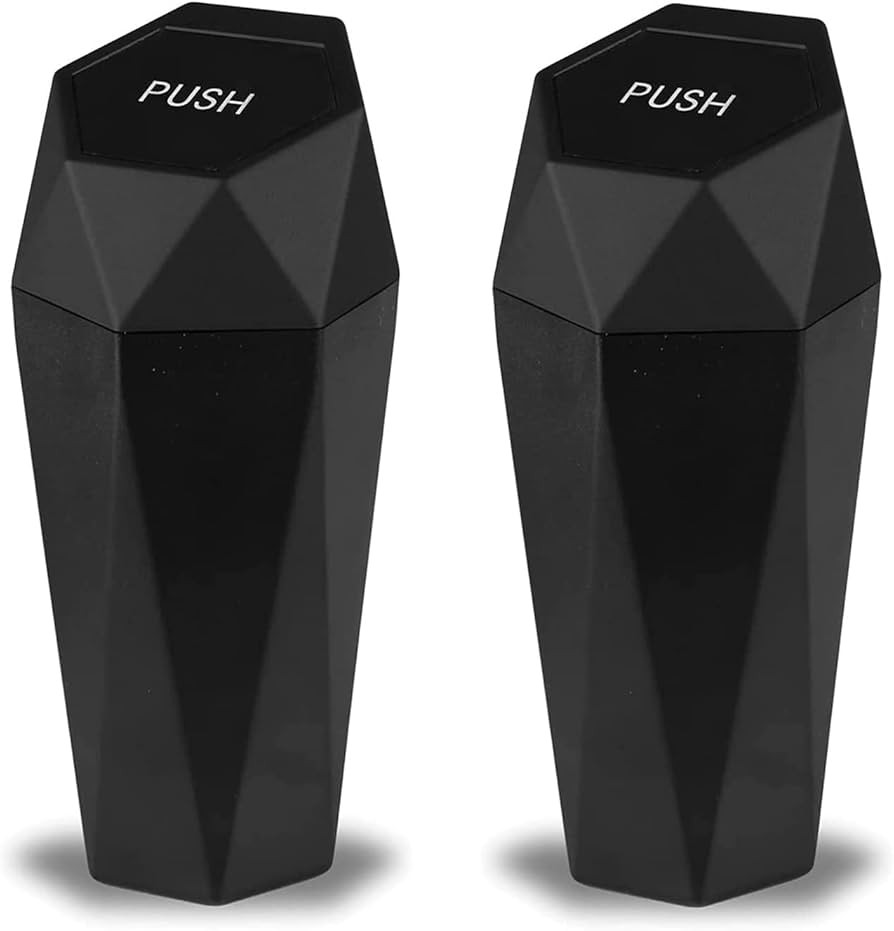 JUSTTOP Car Trash Can with Lid, Diamond Design Small Automatic Portable Trash Can, Easy to Clean,... | Amazon (US)