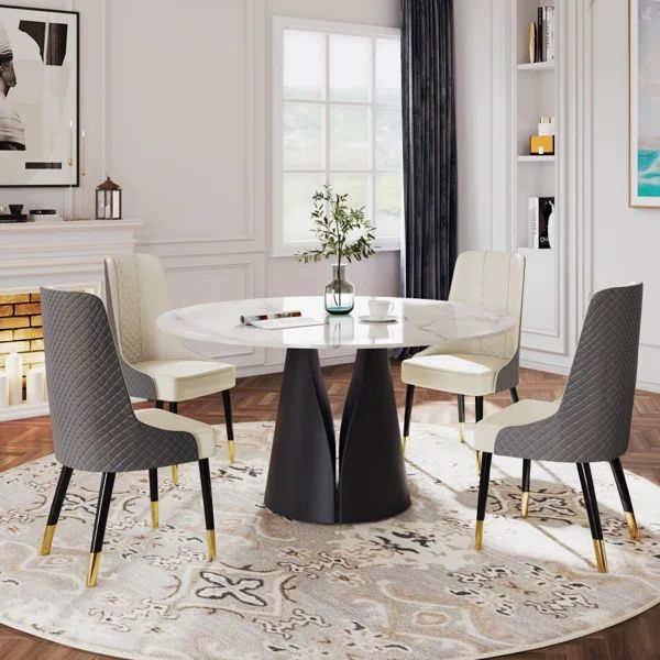 Teferi Modern Round White Dining Table | Wayfair North America