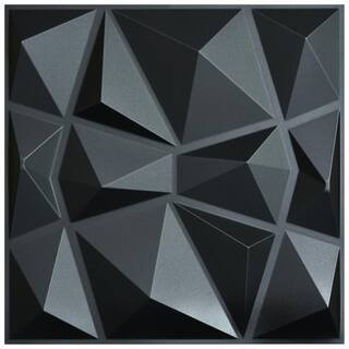 19.7 in. x 19.7 in. Diamond Black 3D PVC Wall Panels (12-Pack) | The Home Depot