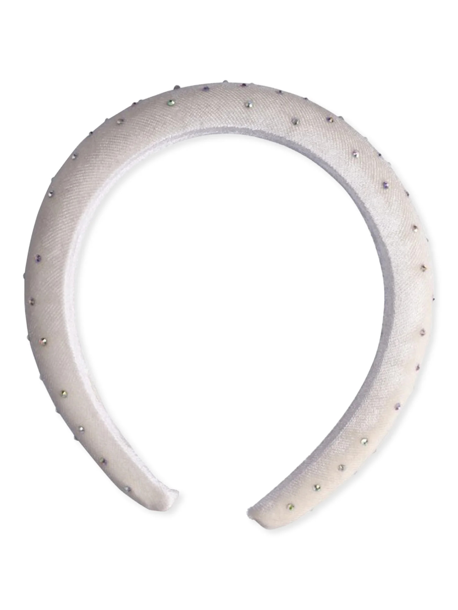 Time and Tru Women’s Embellished Velvet Headband, Ivory | Walmart (US)