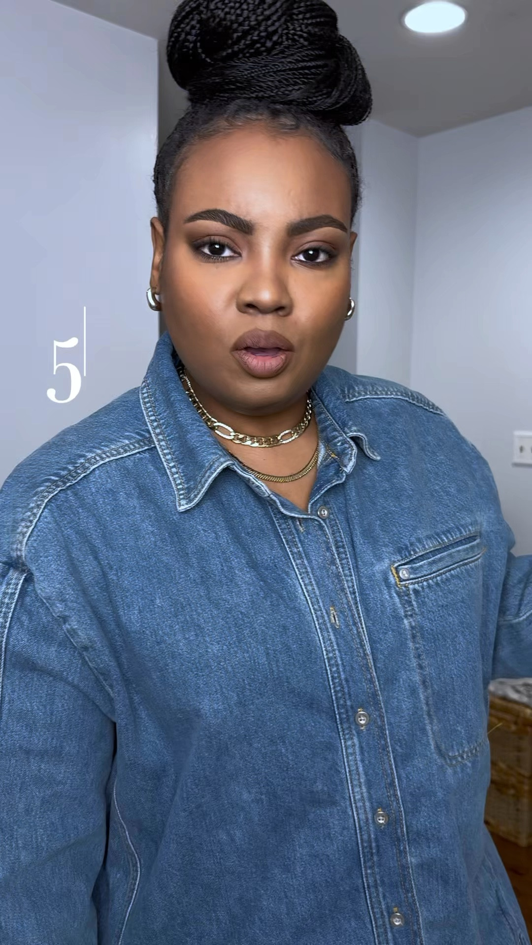 Day 1: How to style an oversized denim shirt. 