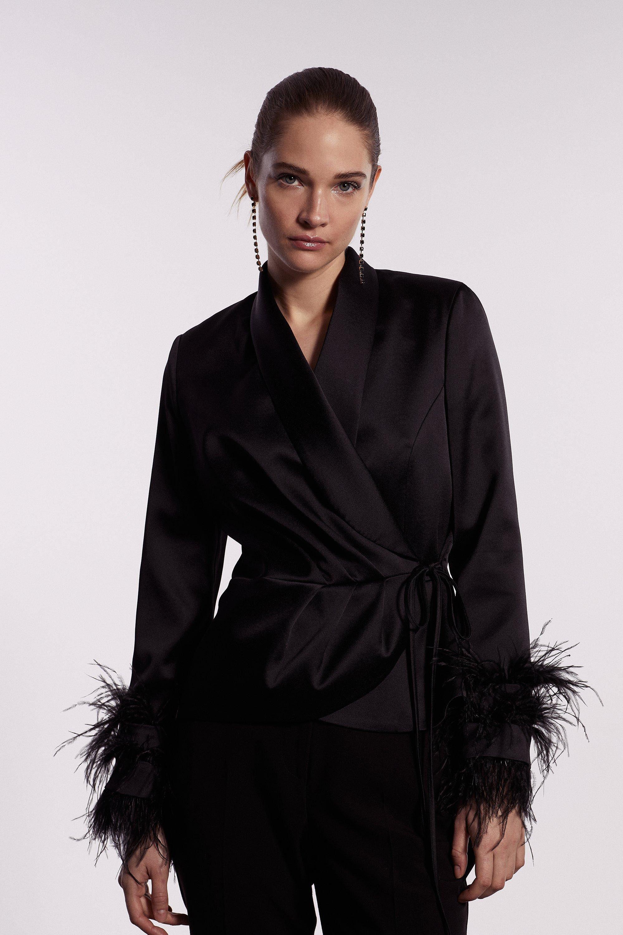 Drape Front Feather Jacket | Coast UK & IE