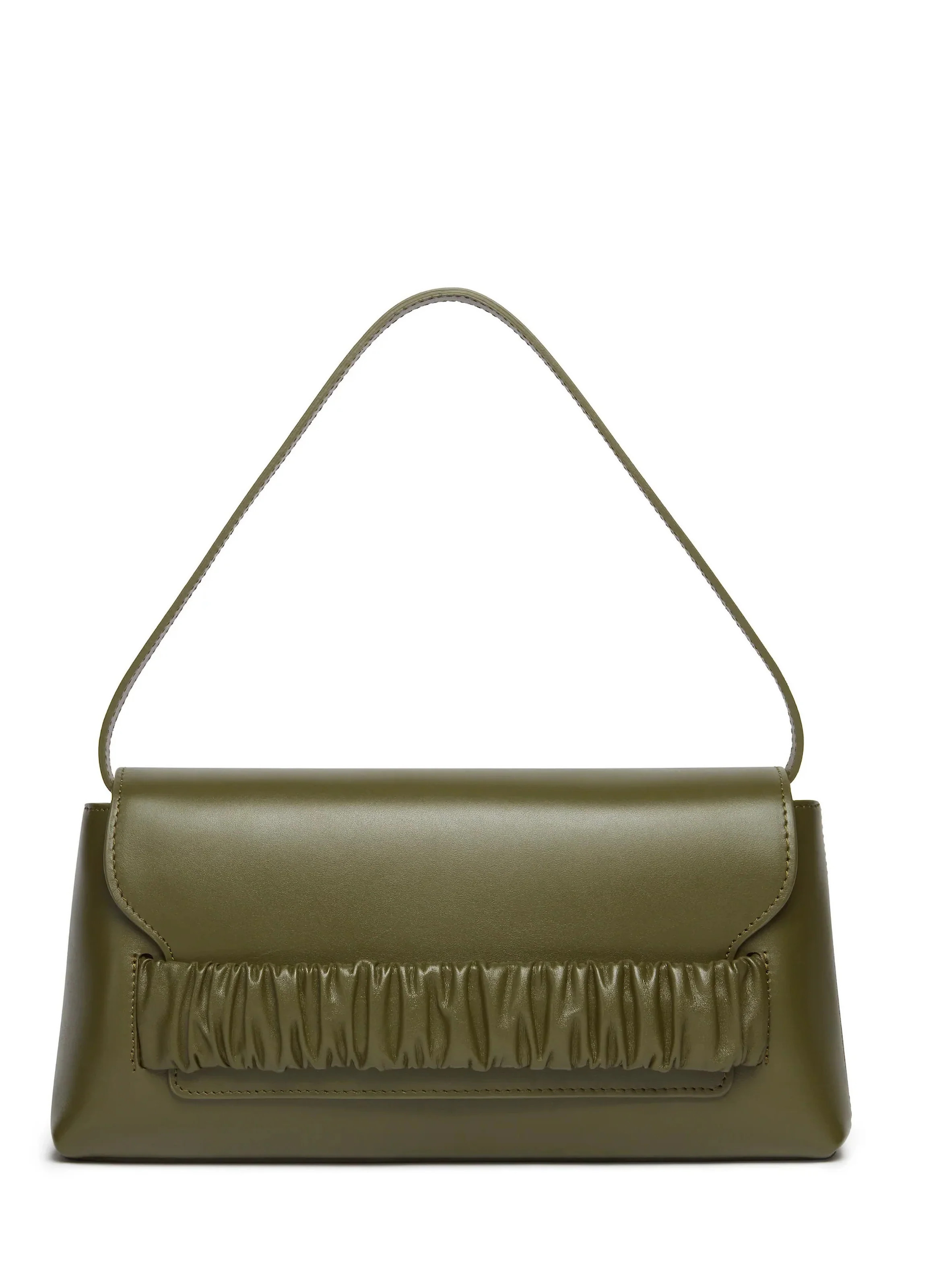 Chouchou Shoulder Bag Leather Khaki | Elleme