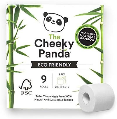 The Cheeky Panda – Bamboo Toilet Tissue Paper | Pack of 9 Rolls (3-Ply, 200 Sheets) | Hypoaller... | Amazon (US)