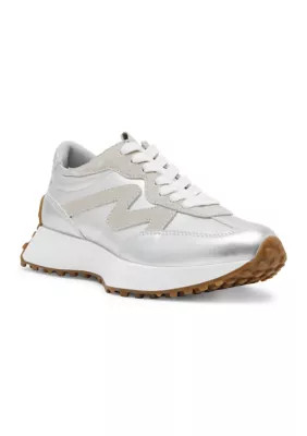 Steve Madden Women's CAMPO Sneakers, Silver, 6M | Belk