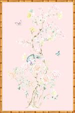 "Chinoiserie Garden 3" Framed Panel in "Blush" by Lo Home X Tashi Tsering | Lo Home by Lauren Haskell Designs