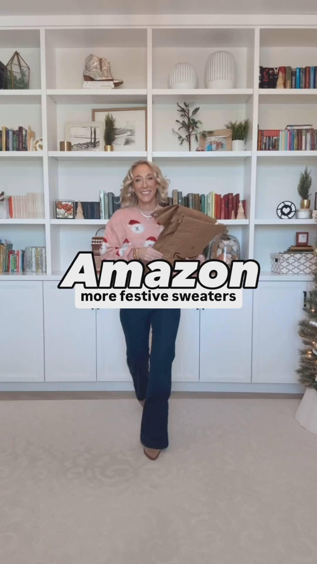 Sweater - size Small. * Trouser Flare High-Rise Jeans - size 0. $24. 1. Reindeer Fair Isle Sweater - size small. * Brown Jeans - size 4. 2. Pink Candy Cane Sweater - size small. * Trouser Flare High-Rise Jeans - size 0. $24. 3. Fair Isle Cardigan - size small. * Black Flare Jeans - mine ar old BUT I'm linking similar options. 4. Fair Isle Oversized Pullover Sweater - size small. * Black Leggings - size small. * Sneakers - tts.

#LTKOver40#LTKHoliday#LTKFindsUnder50 

 