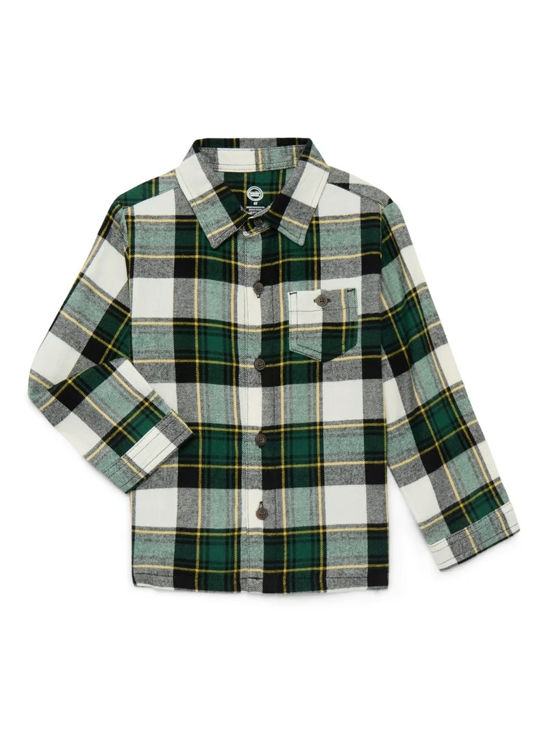 Wonder Nation Toddler Boys Flannel Shirt, Sizes 12M-5T | Walmart (US)