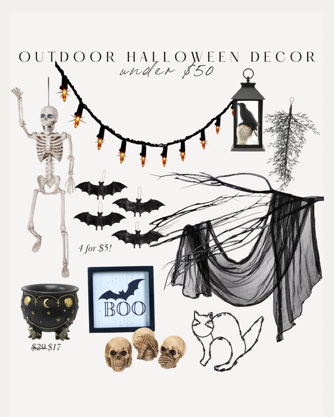 Outdoor Halloween decor under $50!!

Affordable outdoor Halloween decor, target Halloween decor, affordable outdoor Halloween decorations

#LTKSeasonal #LTKHalloween #LTKunder50