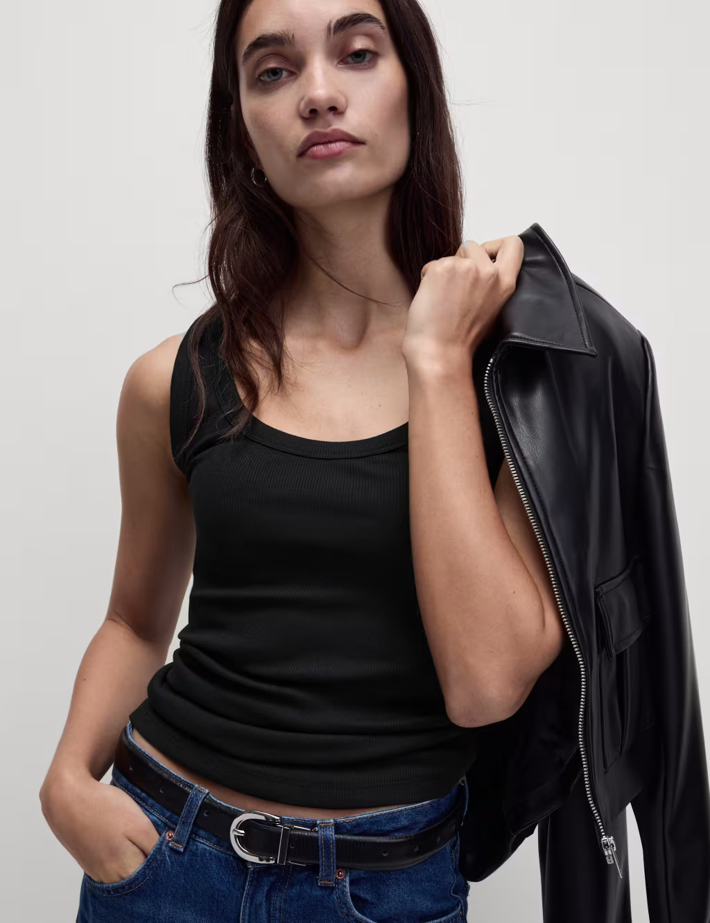 Cotton Rich Ribbed Slim Fit Vest Top | Marks & Spencer (UK)