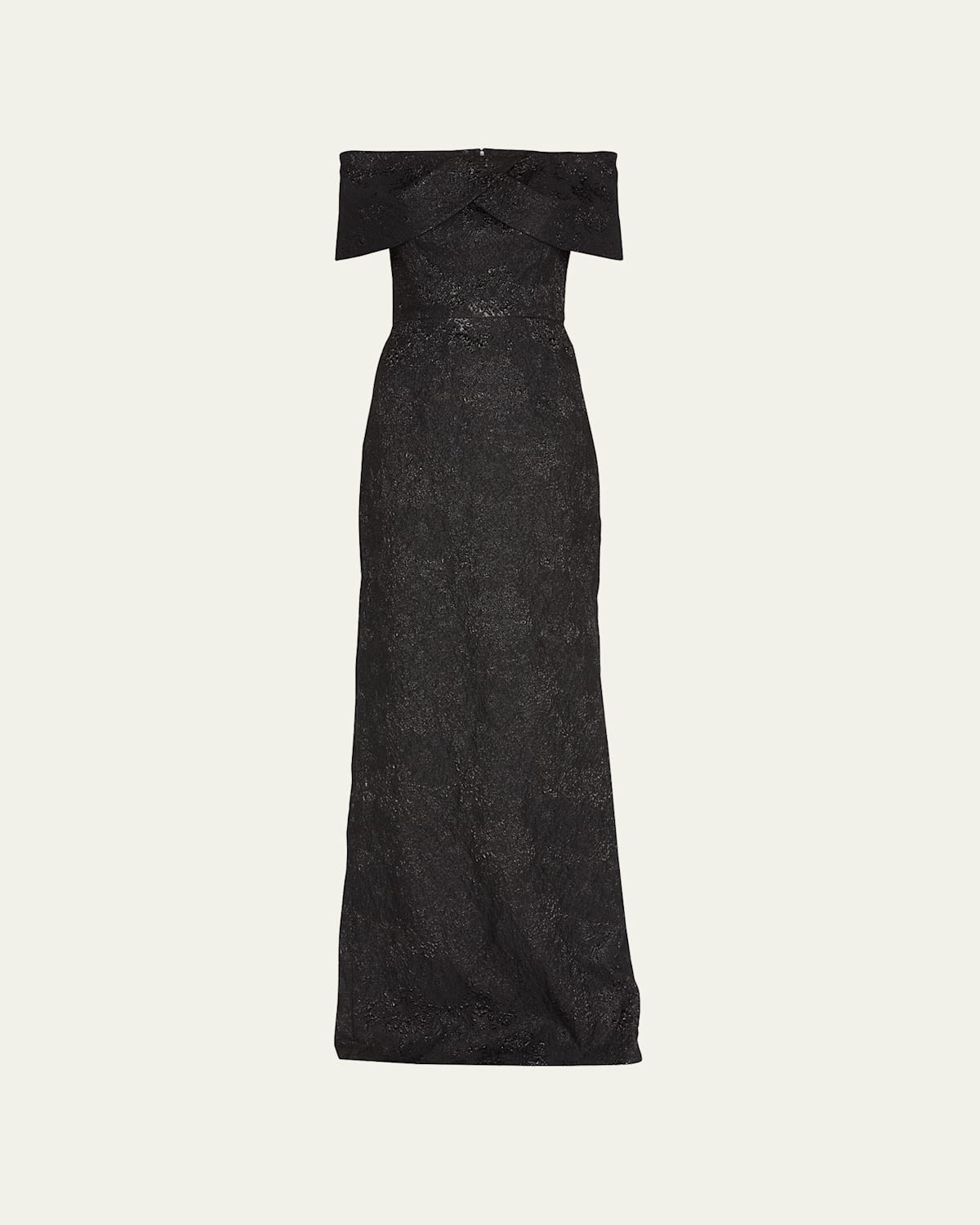 Off-Shoulder Jacquard Column Gown | Bergdorf Goodman