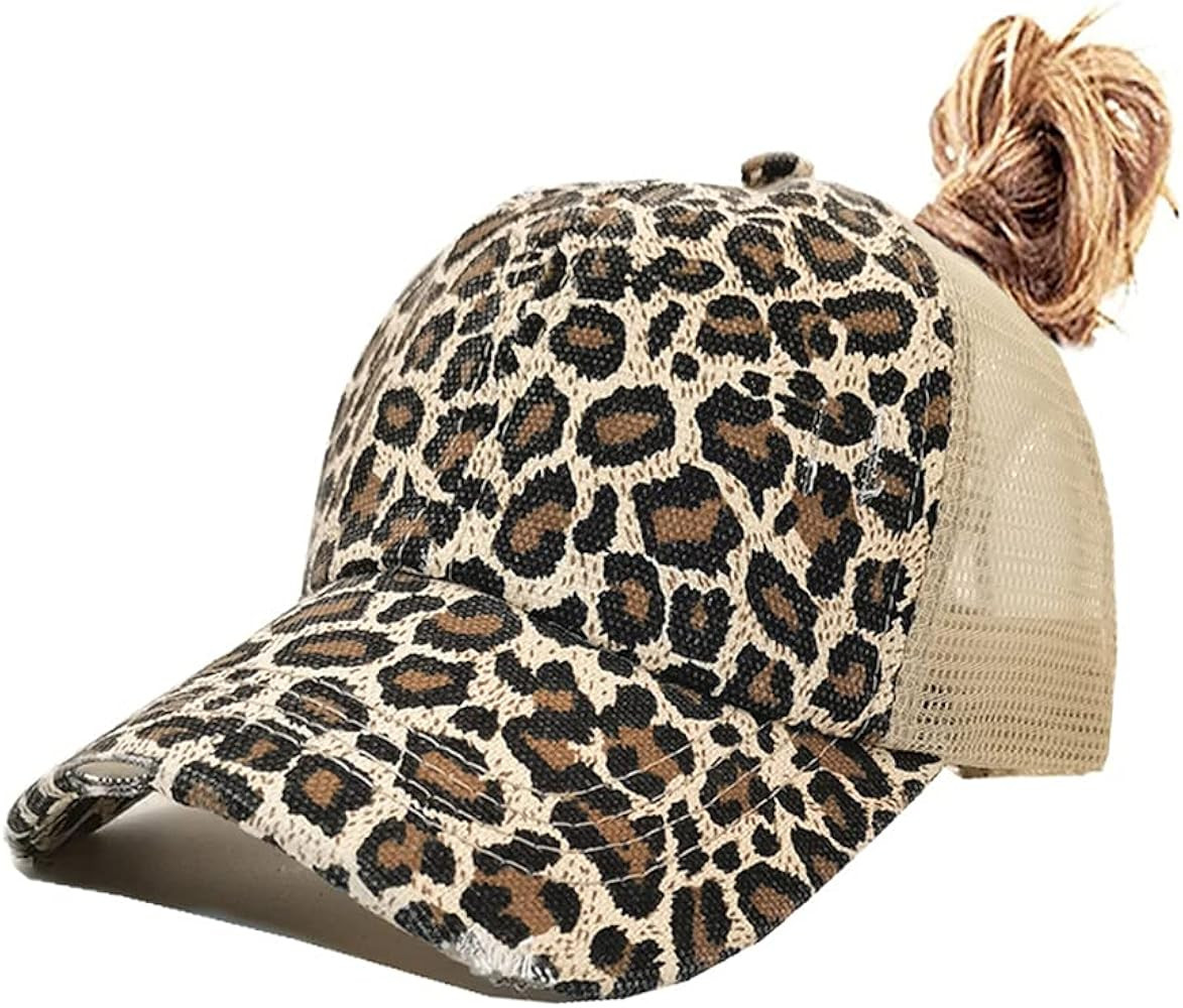 Nogewul High Ponytail Baseball Cap for Womens Men Adjustable Dad Trucker Mesh Hat | Amazon (US)