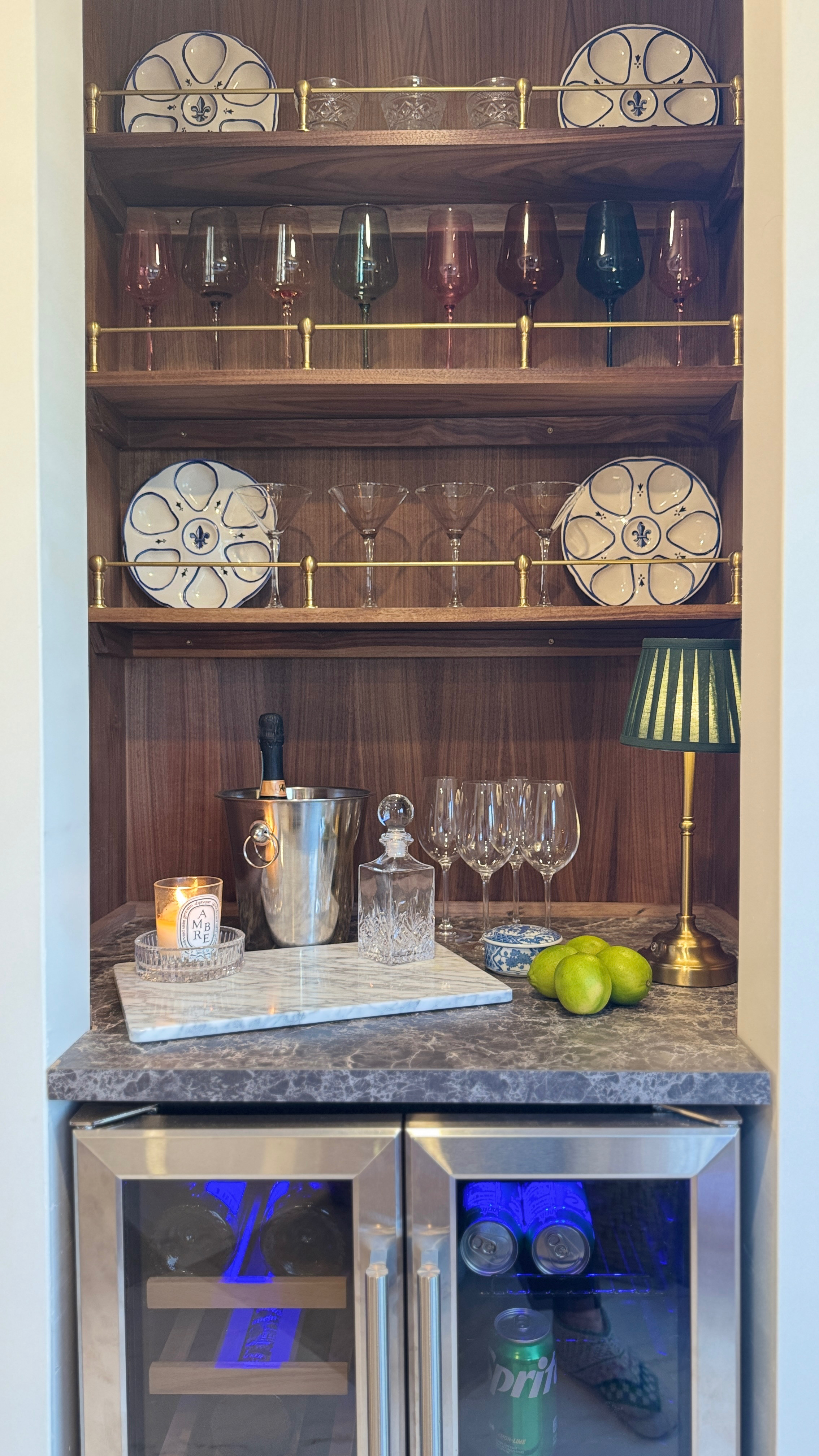Take a look at our new wine bar and entertainment space! Wayfair had so many options for wine bar accessories, glassware, and entertaining pieces. I love this marble cutting board and the white wine glasses from their RE/FINE line.  The wine fridge also shipped incredibly quickly - it was here in just three days!  #wayfairpartner @wayfair #wayfair  

 

#LTKHome #LTKMidsize