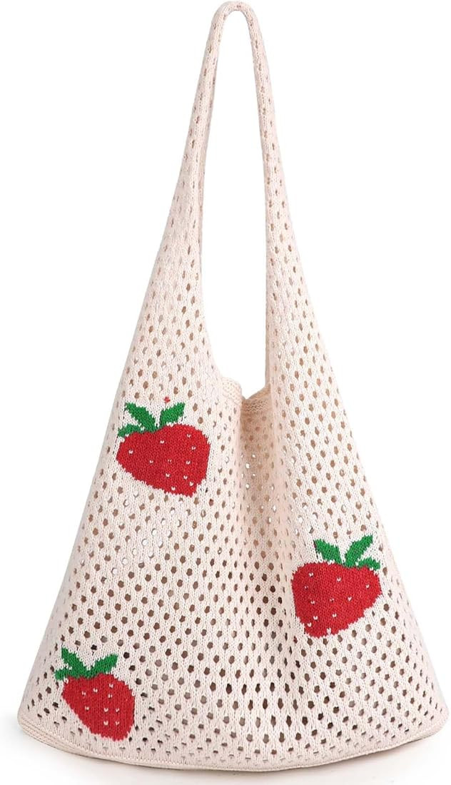 hatisan Crochet Bags for Women Large Tote Bag Aesthetic Handbag Shoulder Bag Hippie Bag Knit Bag | Amazon (US)