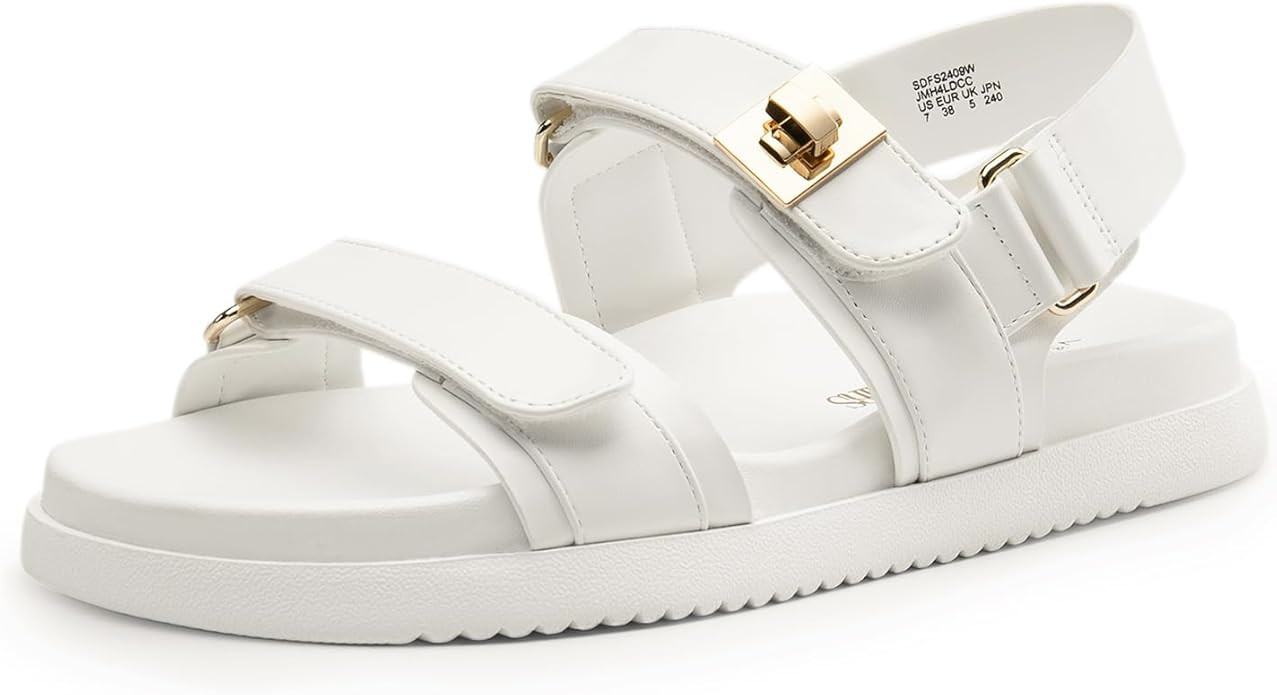 DREAM PAIRS Flat Sandals for Women Comfortable Open Toe Summer Sandals Adjustable Fashion Dress S... | Amazon (US)