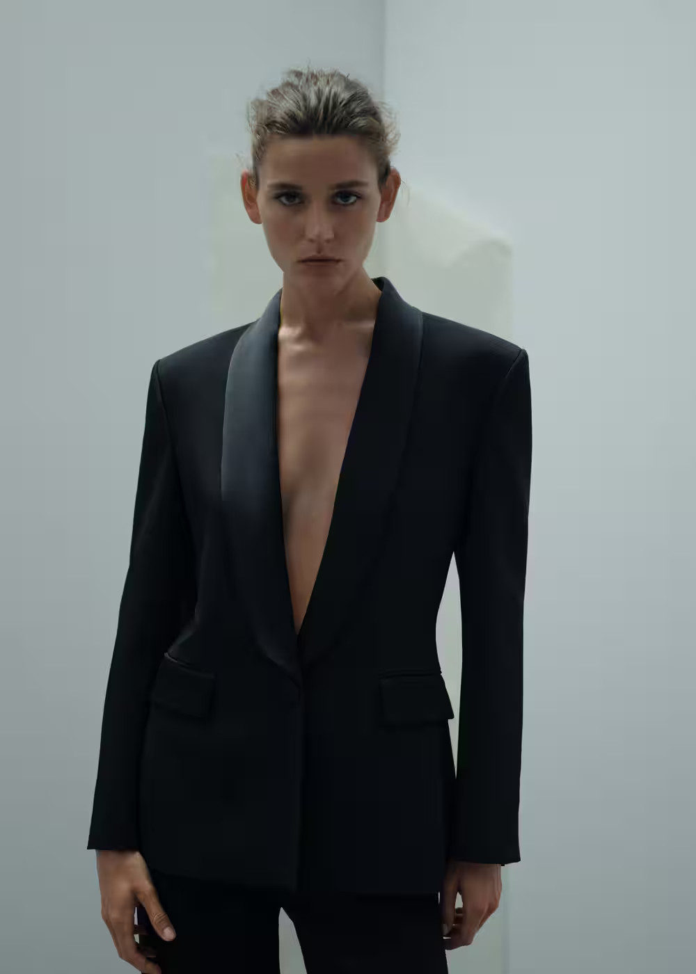 Blazer completo dettagli satinati -  Donna | Mango Italia | Mango IT