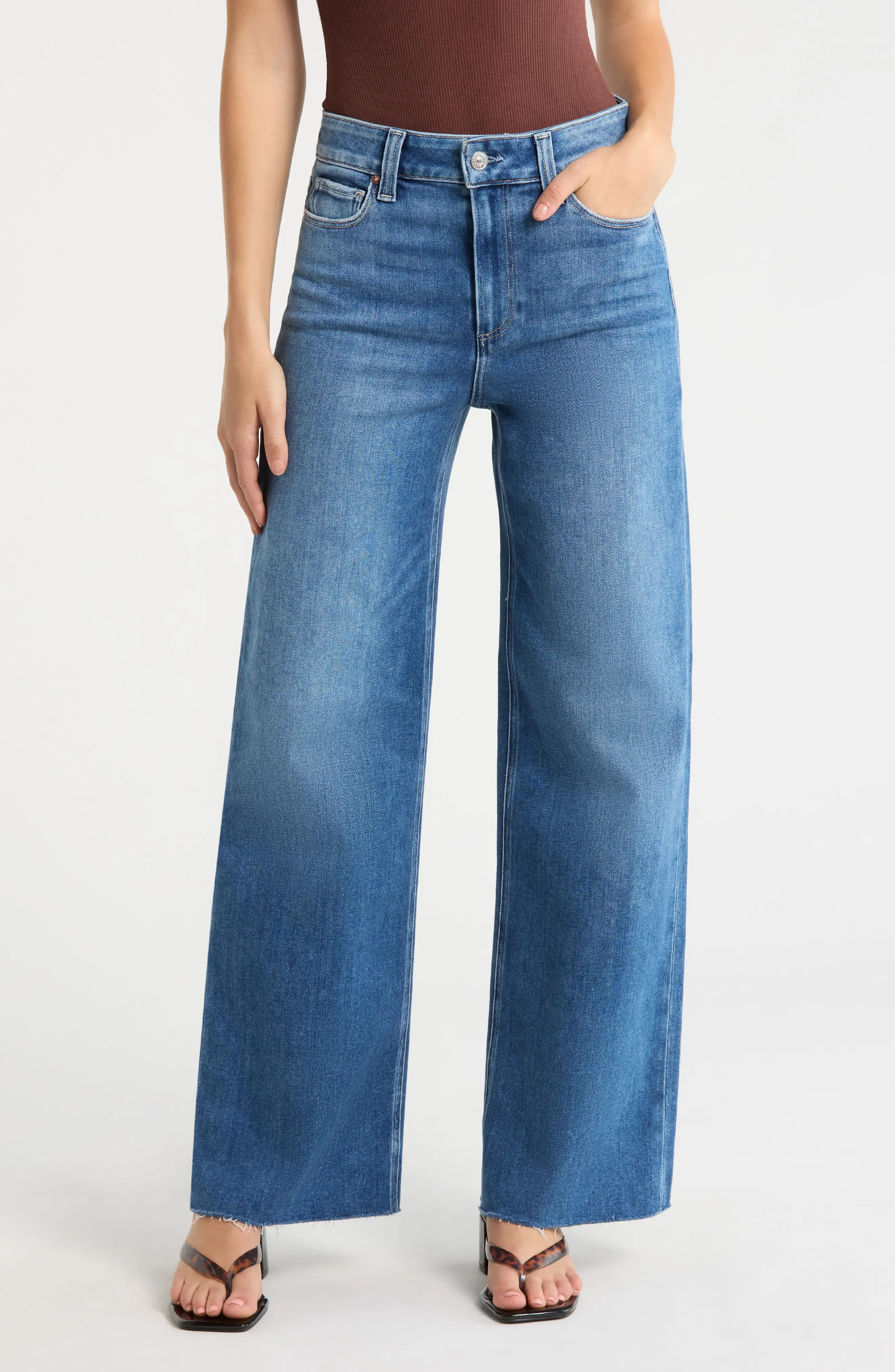 Anessa Raw Hem Wide Leg Jeans (Women) | Nordstrom | Nordstrom