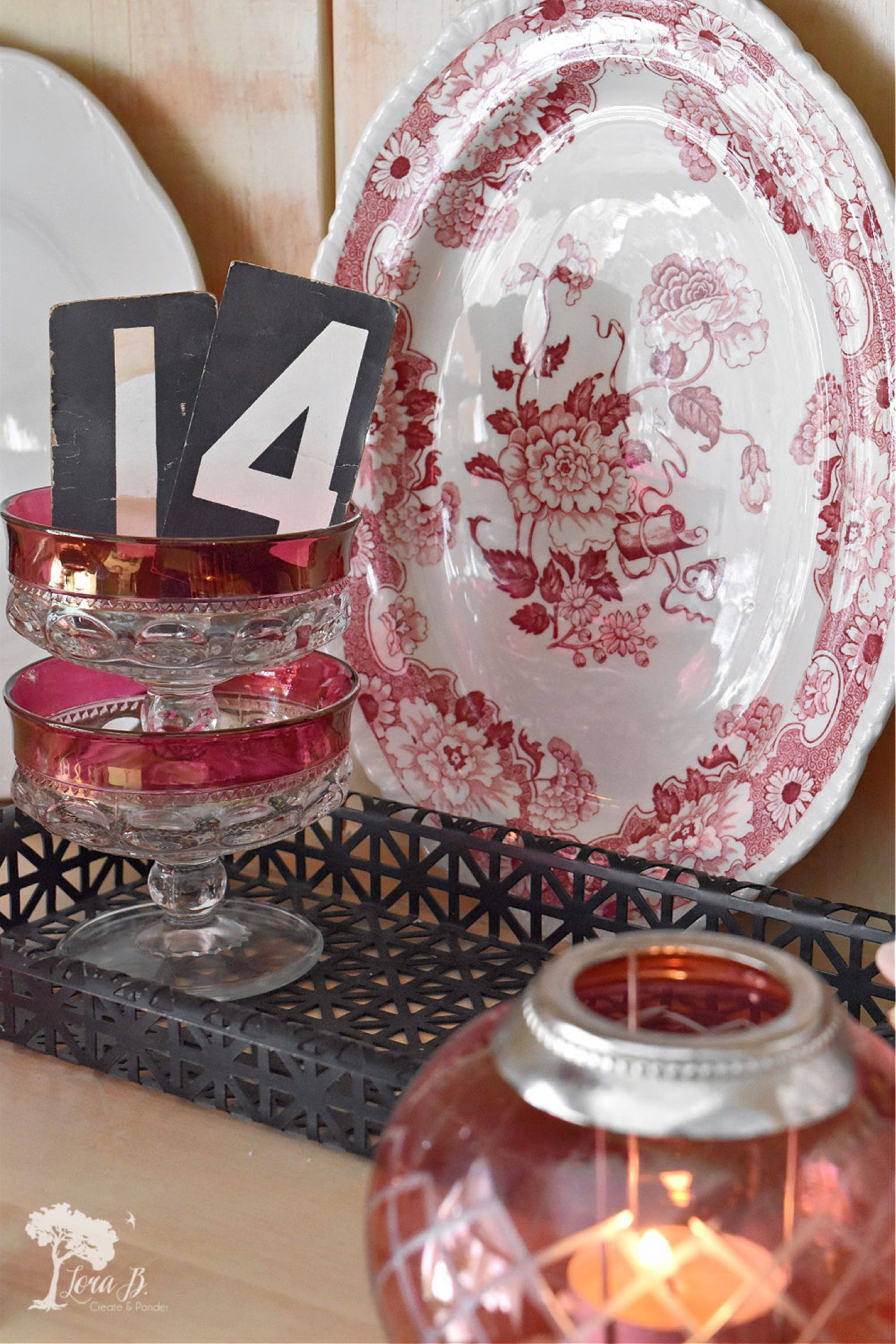 Valentine’s Day is a great excuse to revel in vintage glassware & transferware! Add in some cake plates, cute bits and fresh roses, and you’ll have a romantic Valentine display, fit for a party!
Here’s a mix of new & old to get your styling started!
See my Valentine’s hutch display at Lorabloomquist.com

#LTKSeasonal #LTKhome