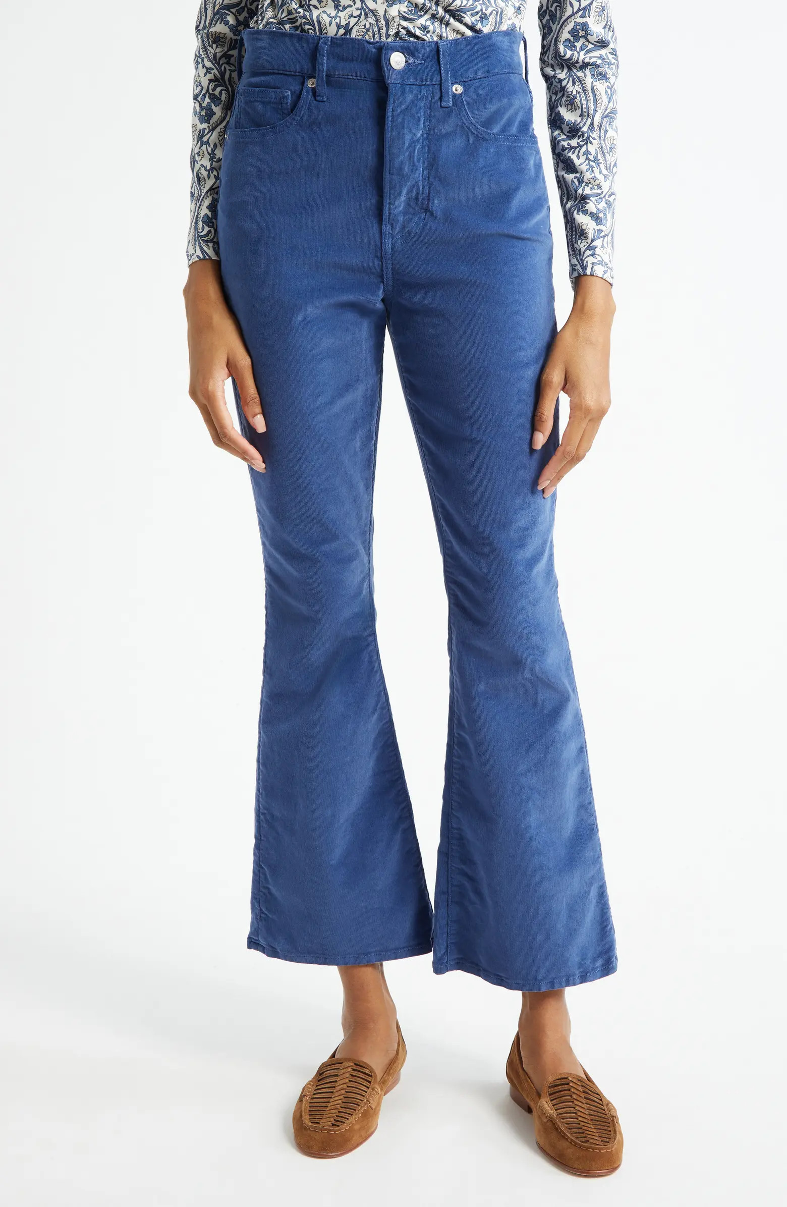 Veronica Beard Carson Corduroy Flare Leg Ankle Pants | Nordstrom | Nordstrom
