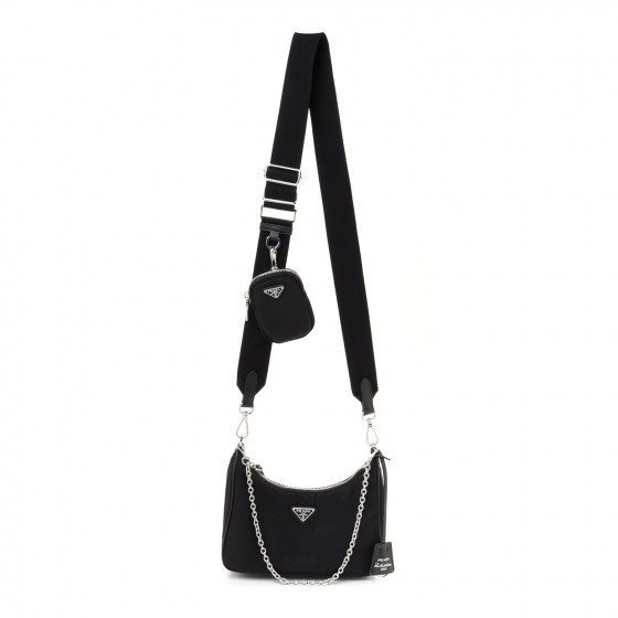 PRADA Nylon Re-Edition 2005 Shoulder Bag Black | FASHIONPHILE (US)