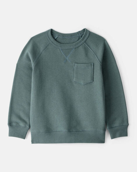 Toddler Boy Solid Fleece Long-Sleeve Sweatshirt - Green - Carter's | Carter's | Carter's Inc