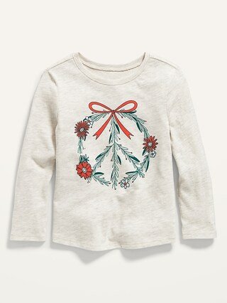 Holiday Graphic Long-Sleeve T-Shirt for Toddler Girls | Old Navy (US)