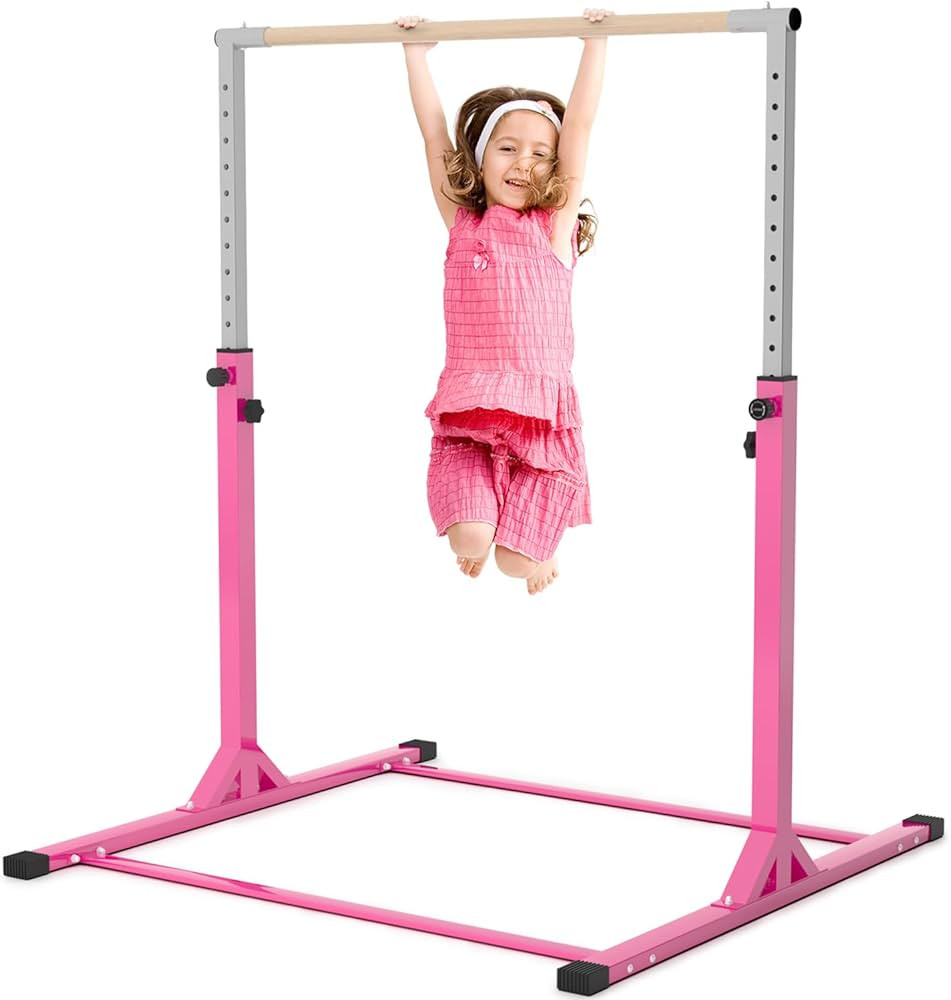 Gymnastics Bar, 3’ to 5’ Adjustable Height Gymnastic Horizontal Kip Bar for Kids Age 3-15 Hom... | Amazon (US)