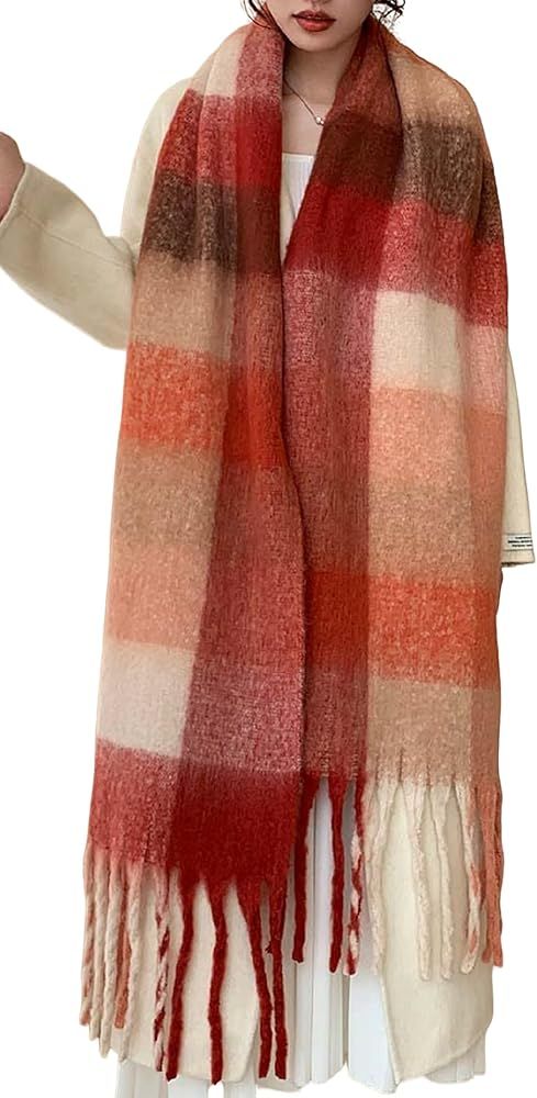 Wander Agio Winter Women Warm Scarf Long Shawl Large Scarves Cold Weather Thick Blanket Scarfs Co... | Amazon (US)