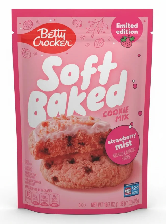 Betty Crocker Strawberry Mist Limited Edition Soft Baked Cookie Mix 16.7oz | Walmart (US)