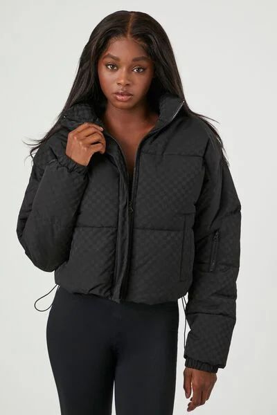 Active Checkered Puffer Jacket | Forever 21 (US)