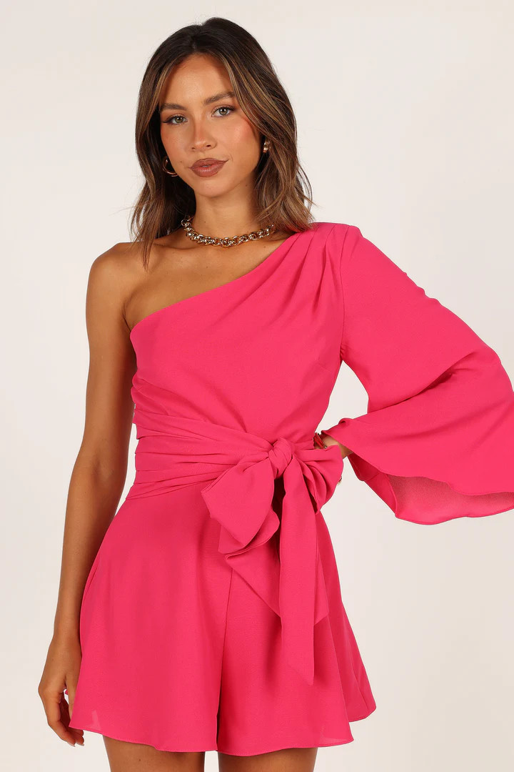 Tien One Sleeve Romper - Hot Pink | Petal & Pup (US)