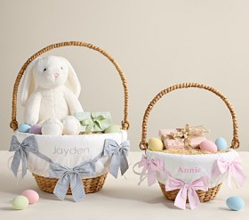 Striped Bows Easter Basket Liner | Pottery Barn Kids