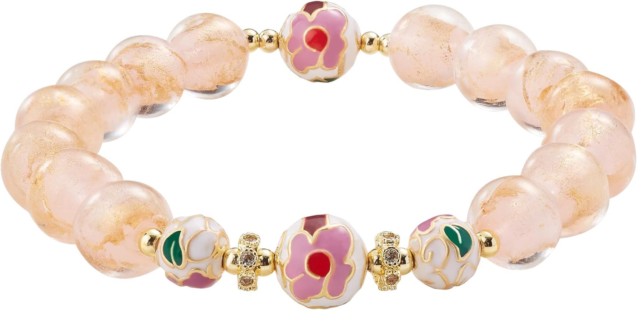 Handmade Beaded Bracelets Gifts for Women Men Teens, Gold Sliver Beads Bracelets – Bring Good L... | Amazon (US)