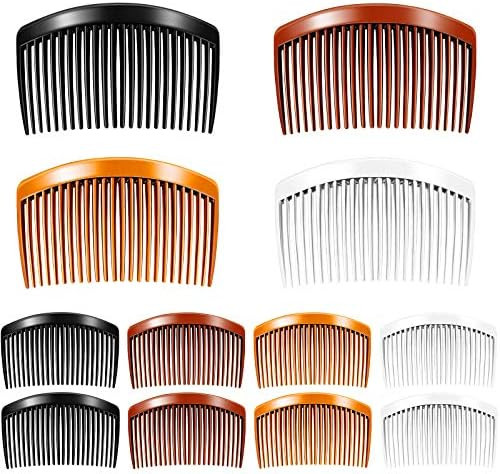 12 Pieces Plastic Side Hair Twist Comb French Twist Comb Hair Clips with Teeth for Fine Hair Accesso | Amazon (US)