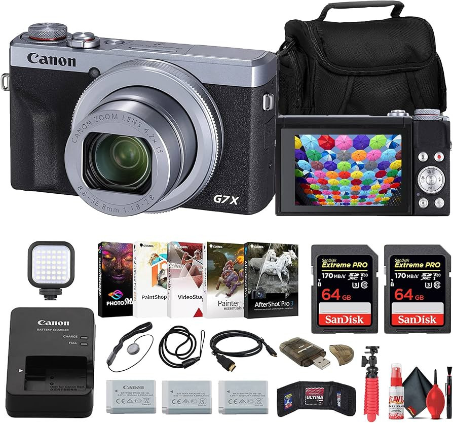 Canon PowerShot G7 X Mark III Digital Camera (Silver) (3638C001) + 2 x 64GB Memory Card + 2 x NB1... | Amazon (US)