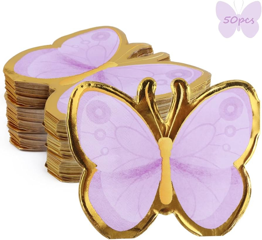 Crazy Night Butterfly Paper Napkins 50 Pack,Butterfly Beverage Napkins for Butterfly Birthday Par... | Amazon (US)