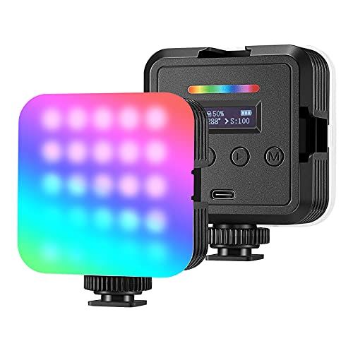 Neewer RGB Video Light, RGB61 360° Full Color LED Camera Light with 3 Cold Shoe, CRI 97+, 20 Sce... | Amazon (US)