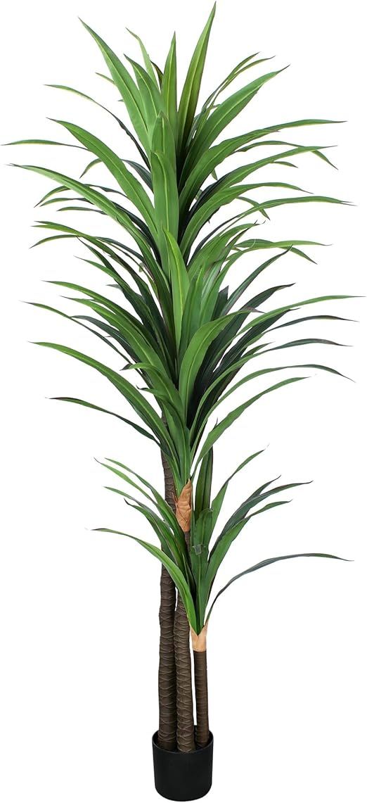 Ypeidn Tropical Yucca Tree 6.5Ft Artificial Tree with Plastic Pot for Office and Home Decor, Tall... | Amazon (US)