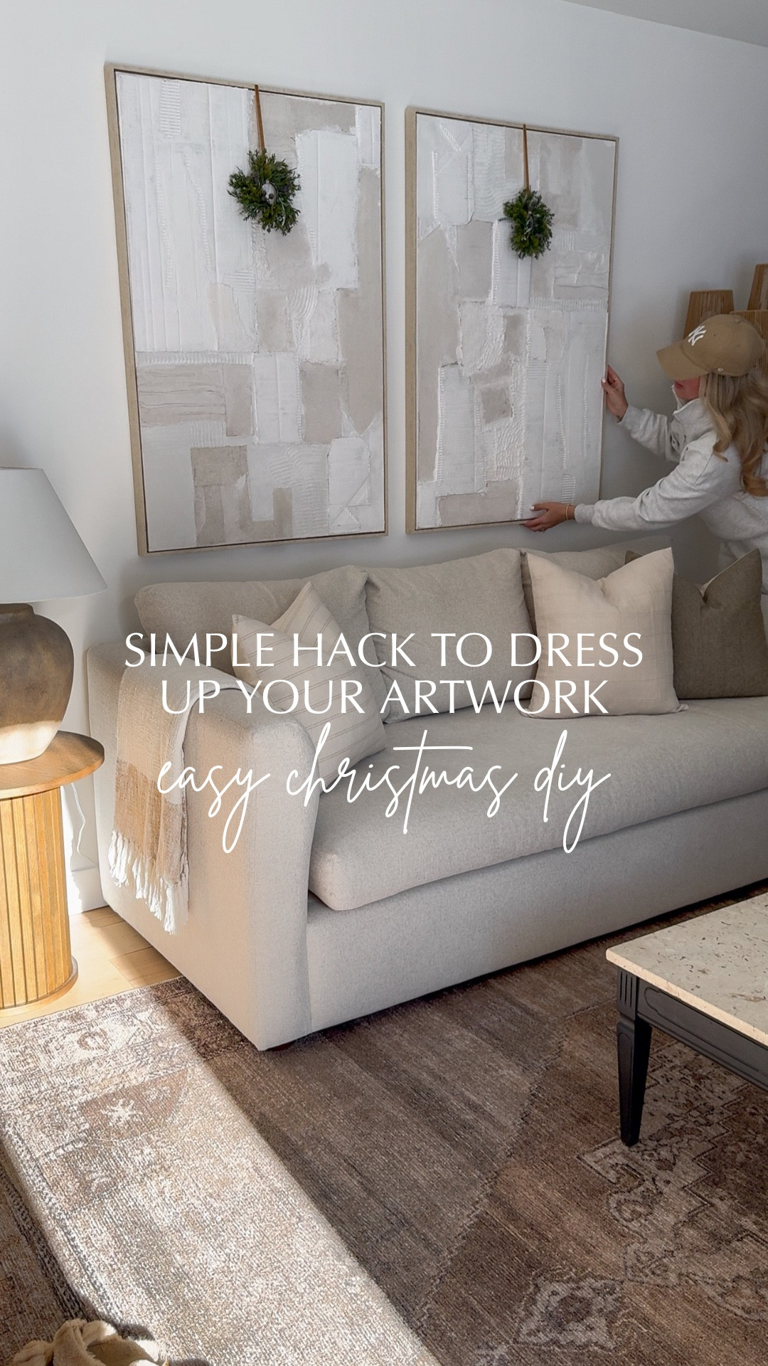 SIMPLE HACK🎄🙌🏼

Dress up your artwork for Christmas by adding pretty mini wreaths with ribbon. Use painters tape🙌🏼it is temporary and won’t damage surfaces. It is such a quick and easy way to add some cute holiday decor. Repeat on multiple pictures for an elevated look👌🏼

#christmasdecor #decoratinghack #holidaydecorating #christmashome #hack #wreath #miniwreath

#LTKSeasonal #LTKHome #LTKHoliday