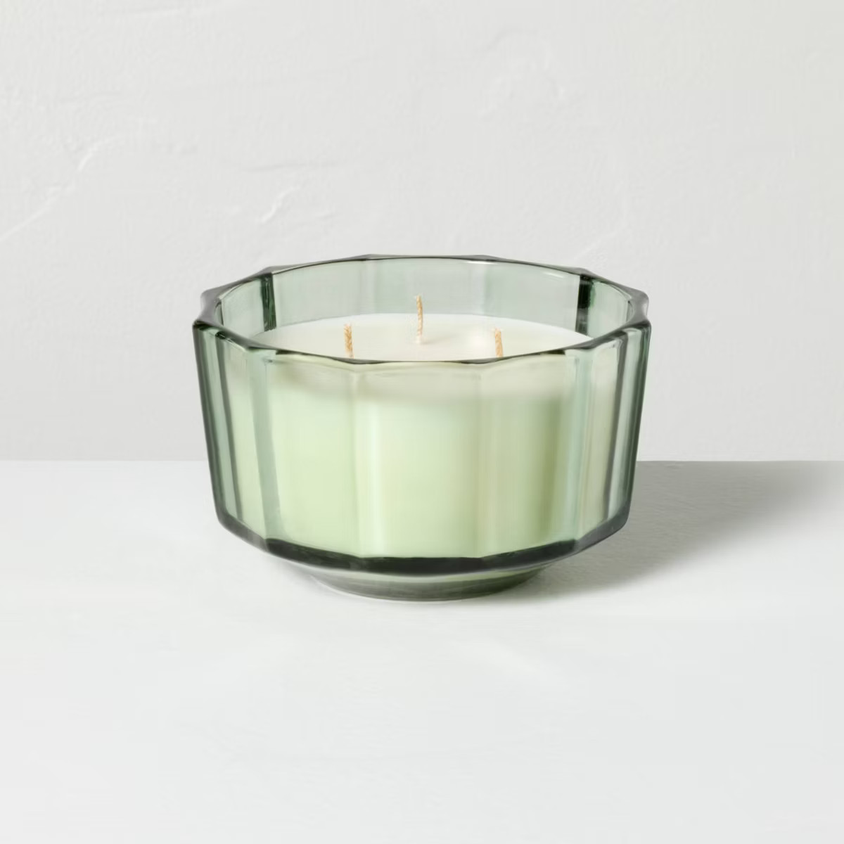3 Wick Medium Colored Glass Faceted Jar Candle 12oz - Hearth & Hand™ with Magnolia | Target
