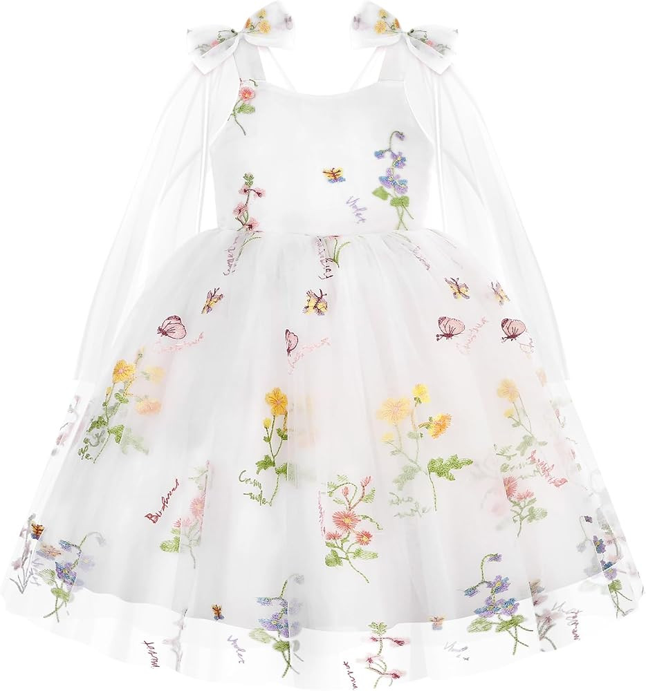 Toddler Girl Dress Flower Tulle Fairy Dress Summer Smocked Dresses for Little Girls Birthday Wedd... | Amazon (US)
