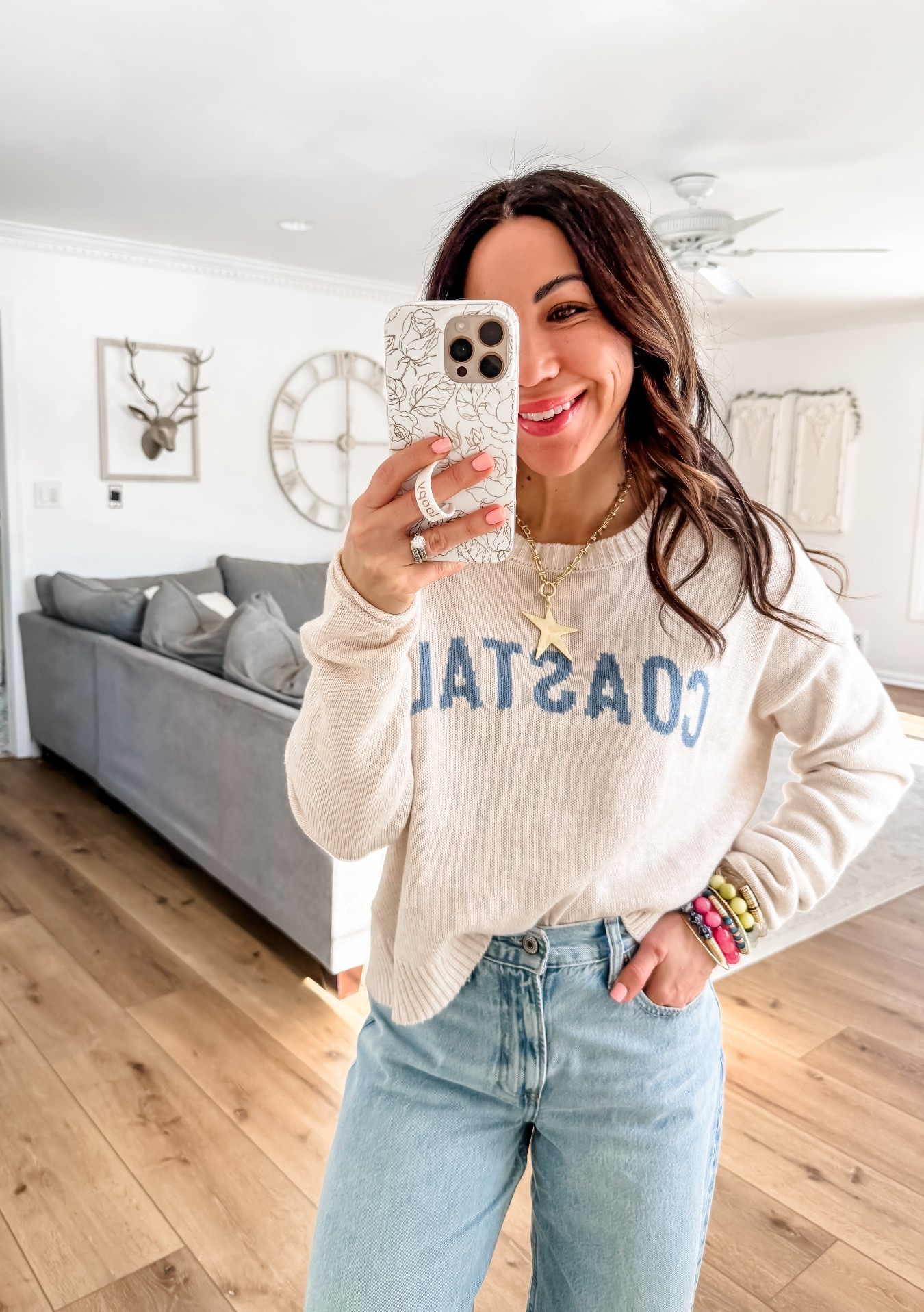 Sweater code TAMMY10. Jewelry code HOUSEOFLEO20. Wearing small sweater star necklace. spring sweater. Summer sweater.

#LTKOver40