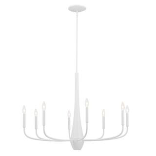 KICHLER Deela 36 in. 8-Light White Modern Dining Room Chandelier | The Home Depot